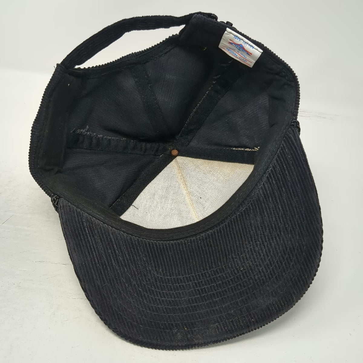 Nissin Trucker Black Hat One Size Chevrolet Red Bowtie Edmark Corduroy Strapback