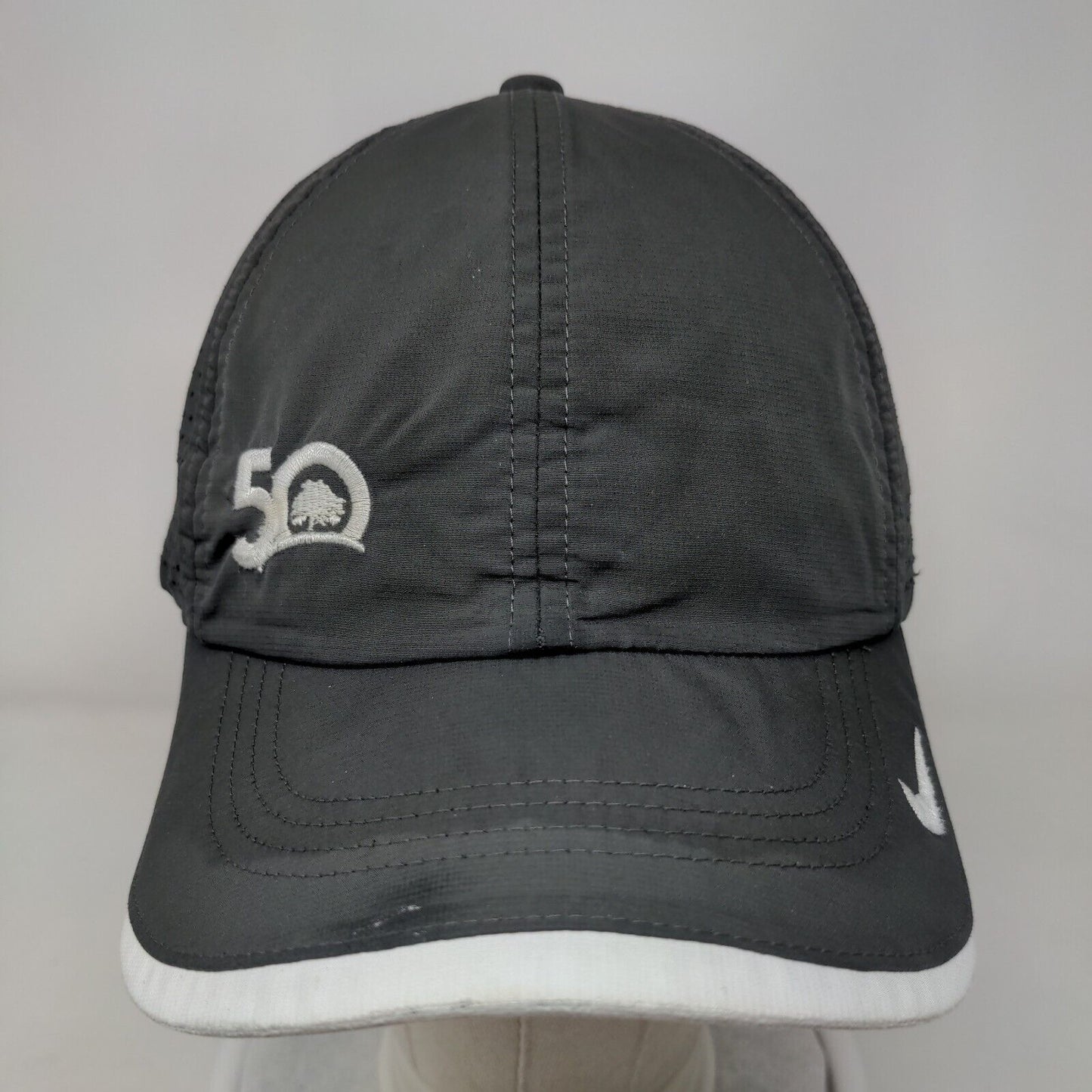 Nike 50 Strapback Hat Gray One Size Adjustable Breathable Embroidered Logo