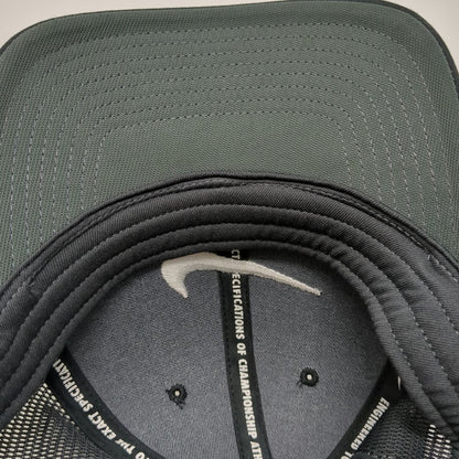 Nike Baseball Cap Black One Size Fitted Mesh Back Swoosh Structured Golf Hat
