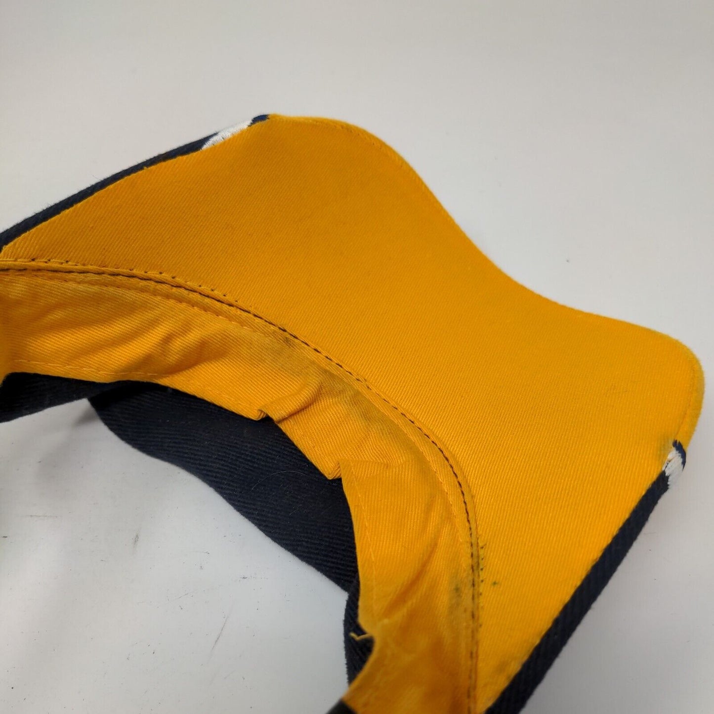 Michigan University Wolverines Strapback Sun Visor Hat Blue Gold NCAA Colosseum