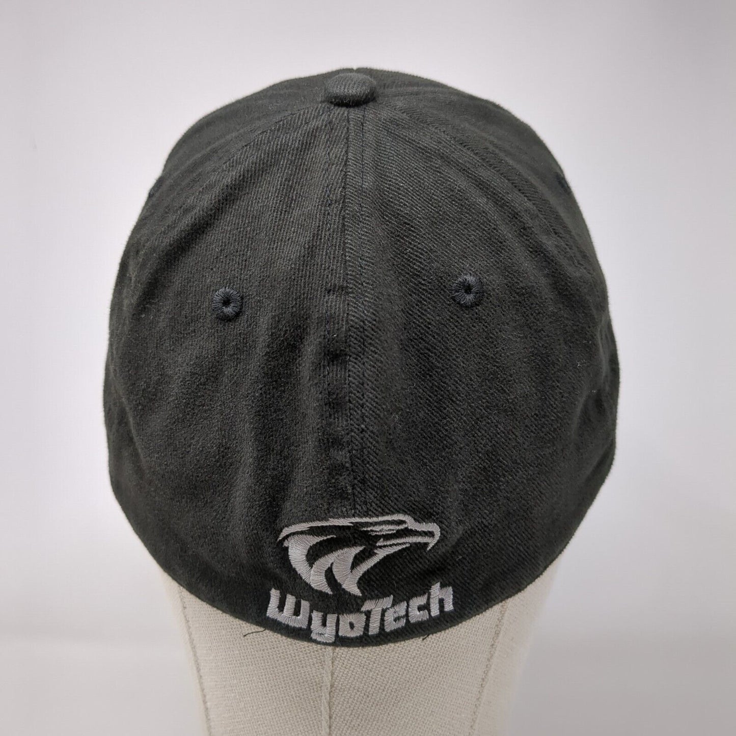 WyoTech Fitted Hat Black M/L Embroidered Solid Proflex By Outdoor Cap