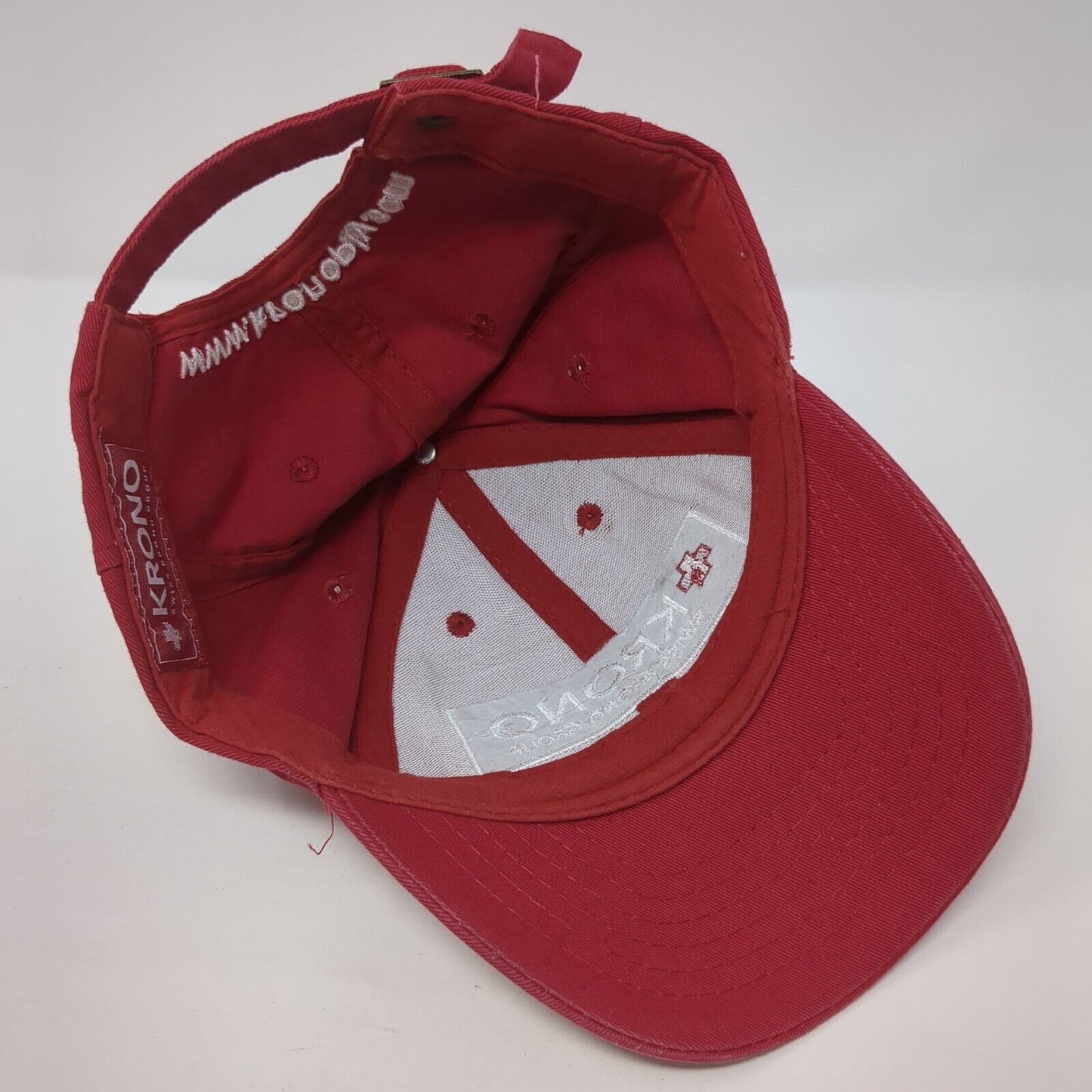 Swiss Krono Group Slideback Hat Red One Size Adjustable Embroidered