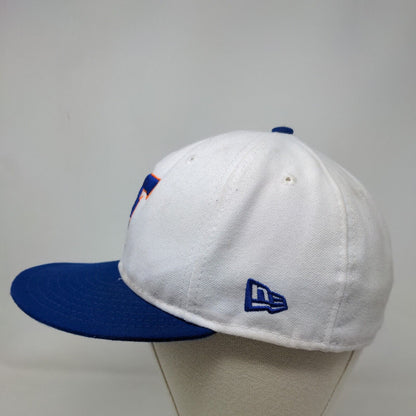 New Era Men's Fitted Hat White Blue Size 7 1/8 Florida Gators Embroidered Logo