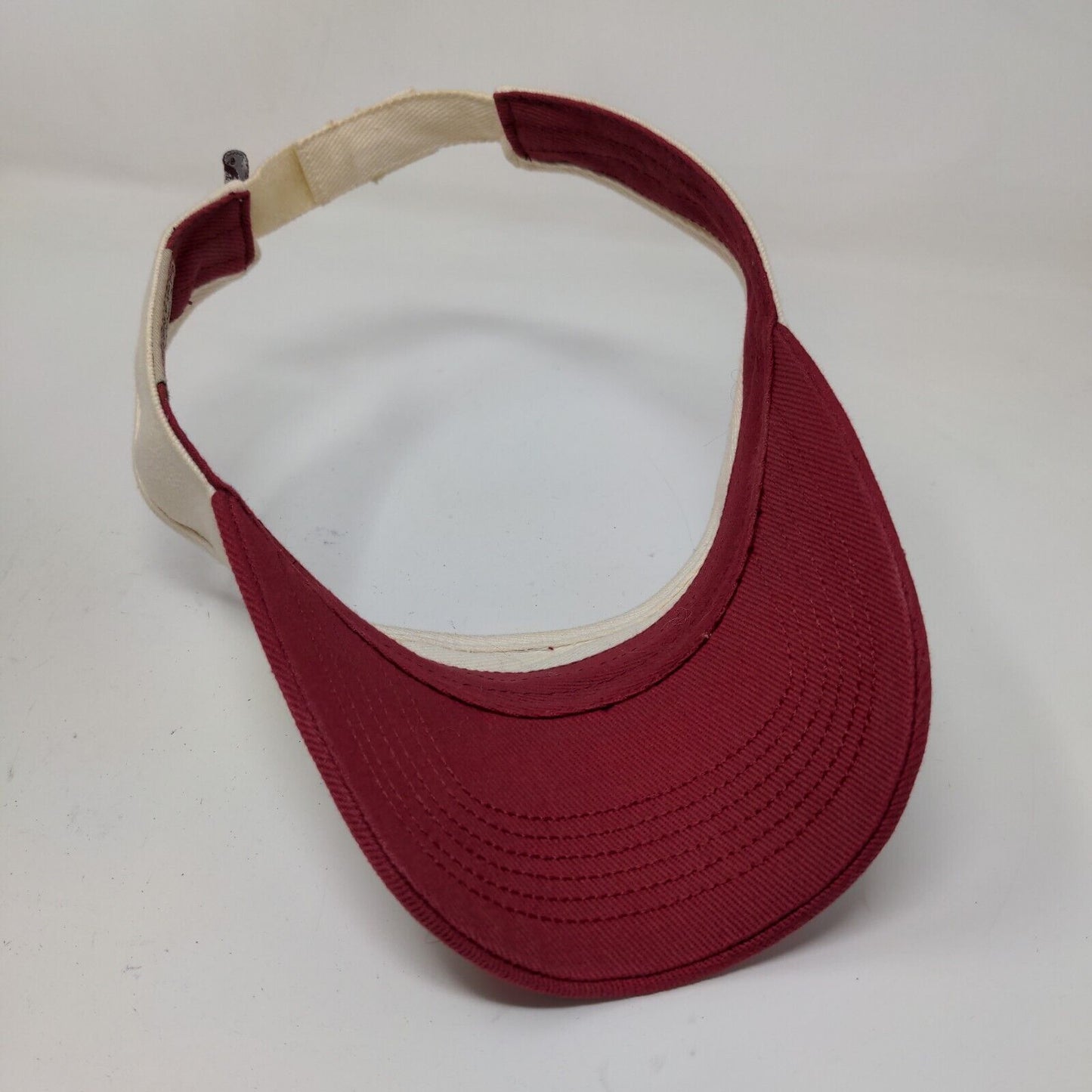 Top of the World Men's Strapback Sun Visor Hat Tan Red University of Oklahoma