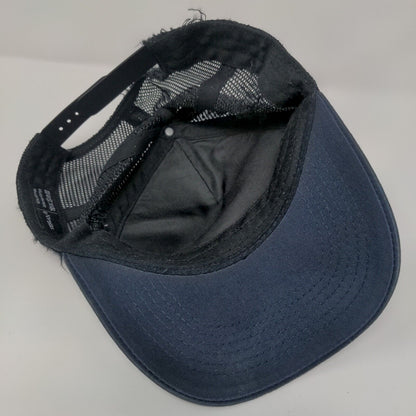 American Flag Snapback Trucker Hat Blue OSFA Adjustable Patriotic Mesh Back