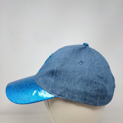 Disney Stitch Strapback Hat Blue OSFM Adjustable Embroidered Glittered