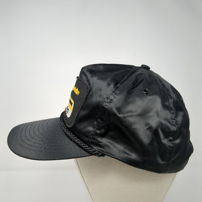 Vintage INE Transportation Claspback Trucker Hat Black Rope Patch Logo Bus