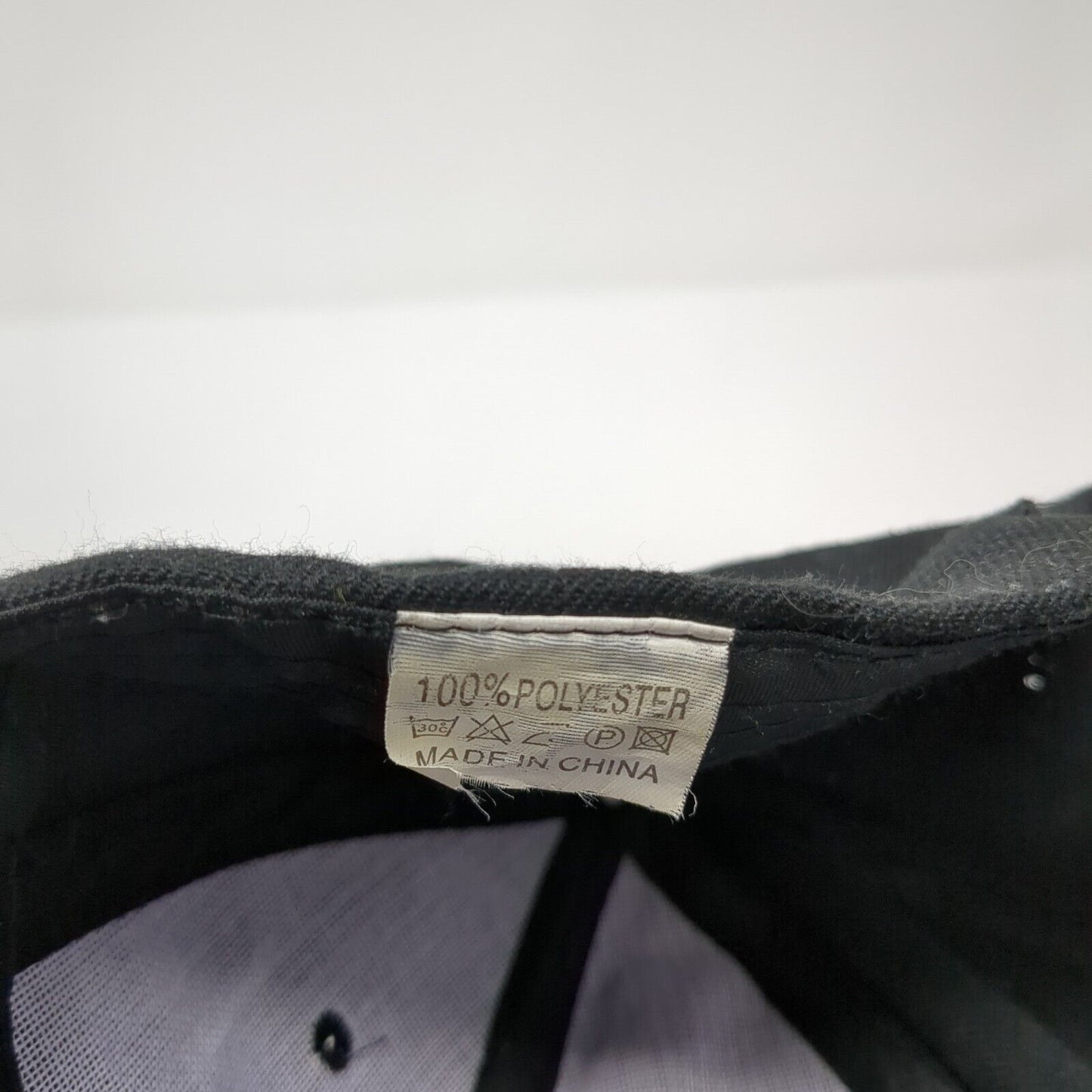 Unbranded Strapback Hat Black One Size Adjustable 6 Panel Blank Polyester