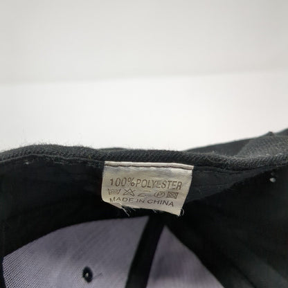 Unbranded Strapback Hat Black One Size Adjustable 6 Panel Blank Polyester