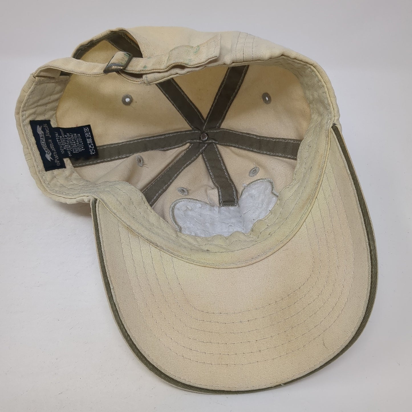 Panama Jack Baseball Cap Beige One Size Adjustable Embroidered 6 Panel Cotton