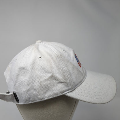American Flag Slideback Hat White One Size Adjustable Embroidered
