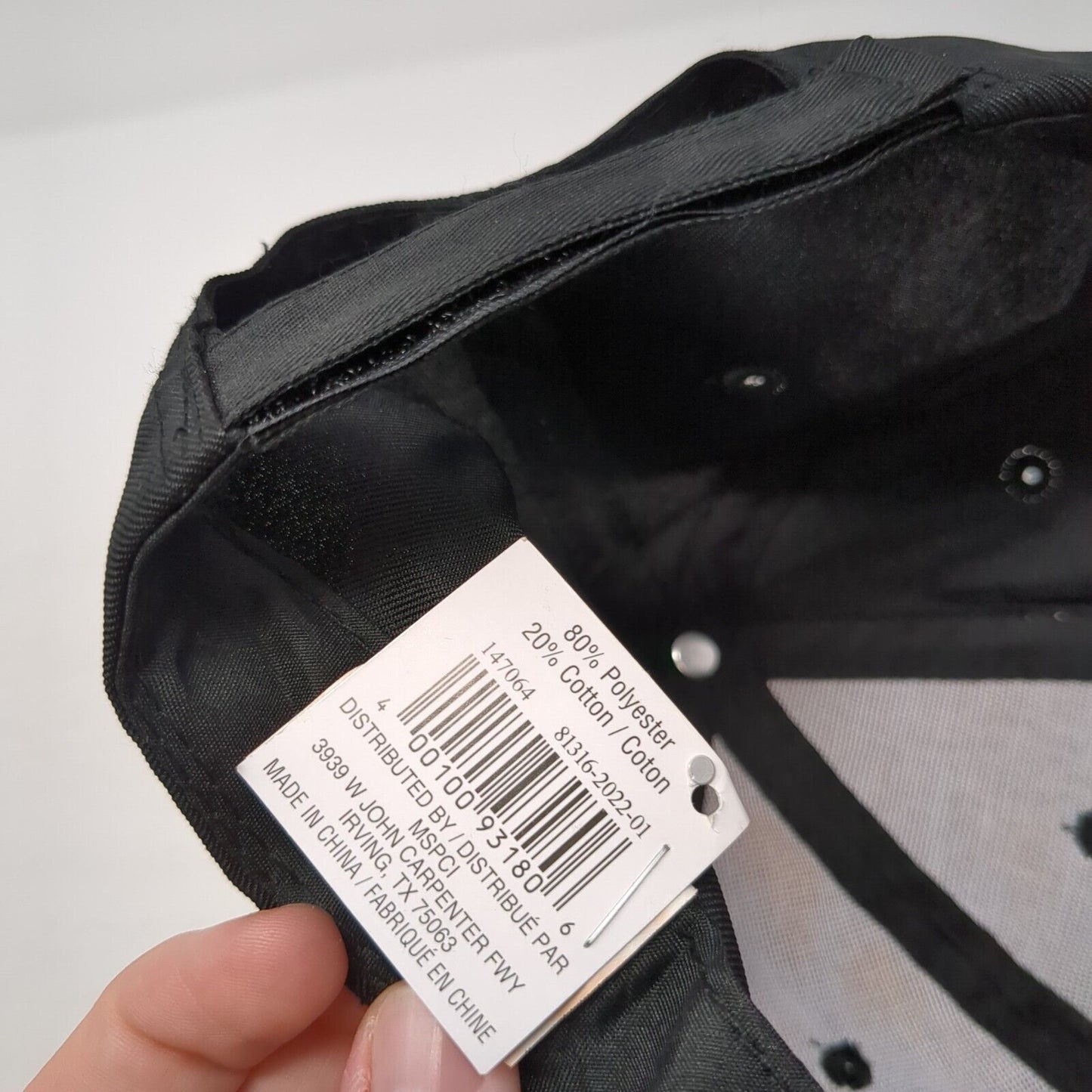 Unbranded Strapback Hat Black One Size Adjustable Vented Holes 6 Panel Blank