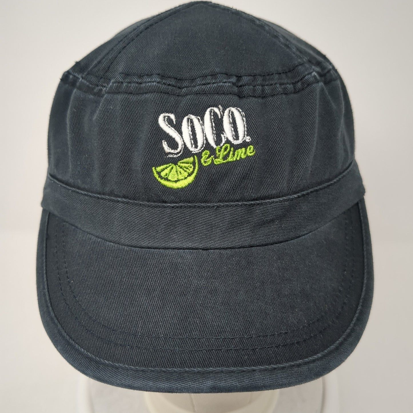 Soco & Lime Strapback Cadet Army Cap Hat Black One Size Adjustable