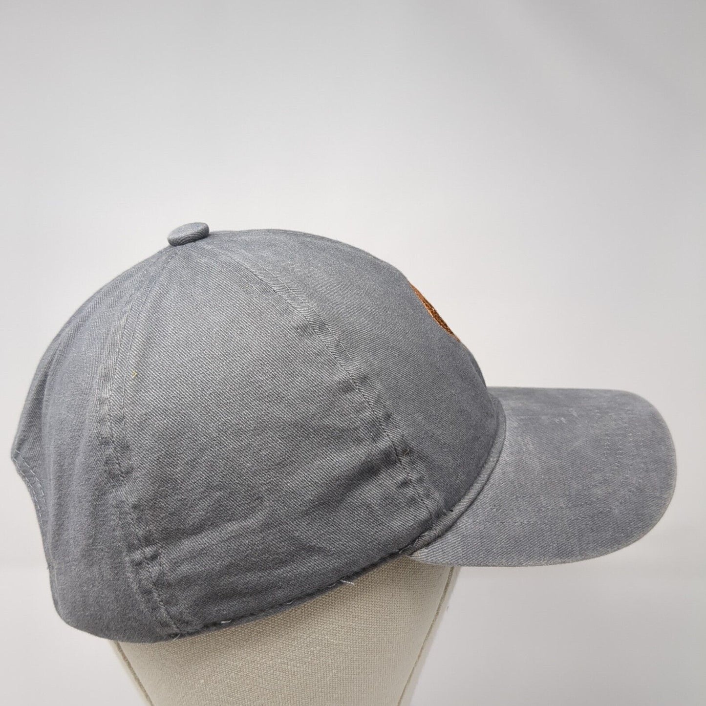 David And Young Slideback Hat Gray One Size Adjustable Embroidered Dog