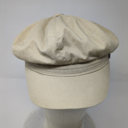 Unbranded Fitted Newsboy Pressboy Cap Tan OSFA Solid Heart Decor