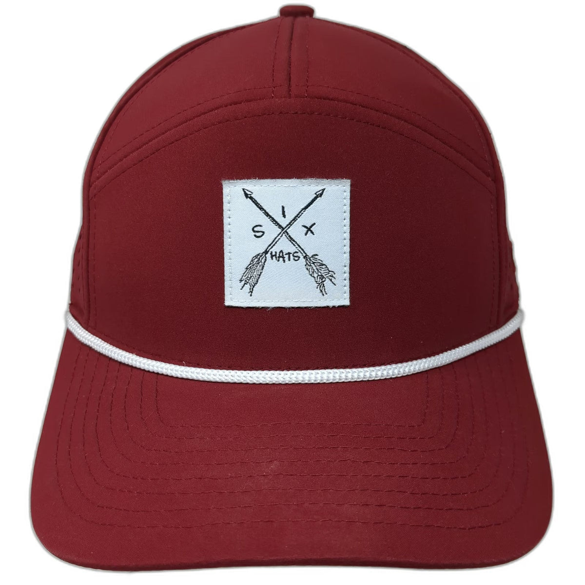 Six Hats Trucker Hat Red One Size Rope Laser Cut Snapback Thirst Project Arrows