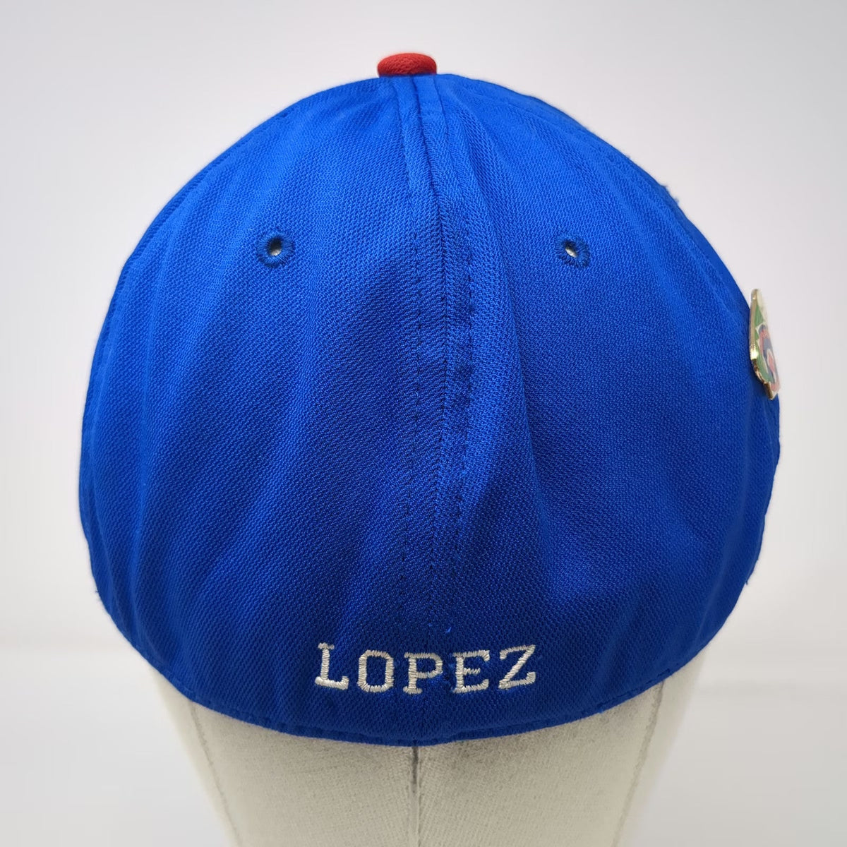 Texas Rangers MLB OC Sports Blue XL Baseball Cap Fitted Hat Lopez Logo Side Pin