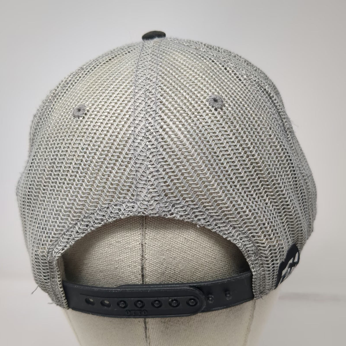 FX Suzuki Patch Gray Trucker Hat One Size Mesh Back Snapback Black Brim Motor