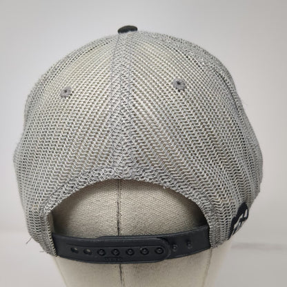 FX Suzuki Patch Gray Trucker Hat One Size Mesh Back Snapback Black Brim Motor