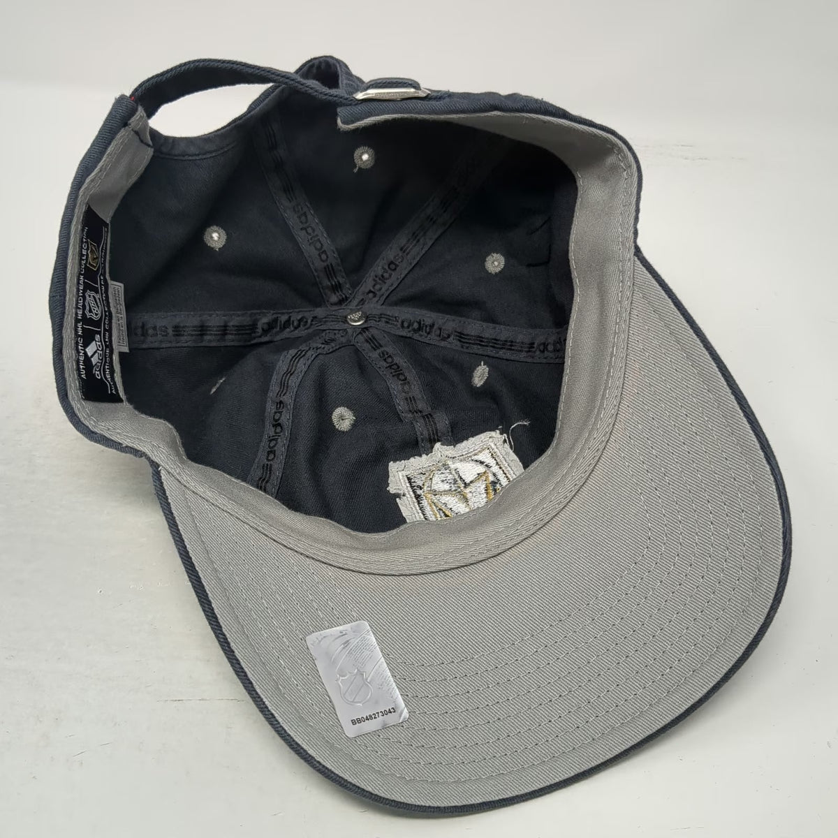 Adidas Vegas Golden Knights NHL Gray One Size Cap Slideback Logo Embroidered Hat
