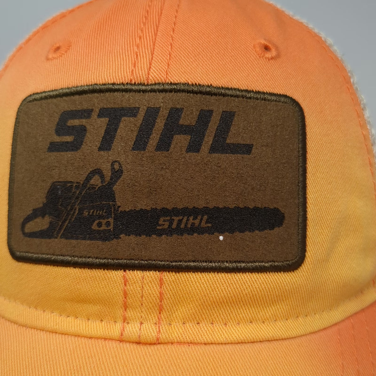 Stihl Trucker Hat Orange One Size Chainsaw Patch Mesh Snapback Tool Logo Cap