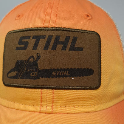 Stihl Trucker Hat Orange One Size Chainsaw Patch Mesh Snapback Tool Logo Cap