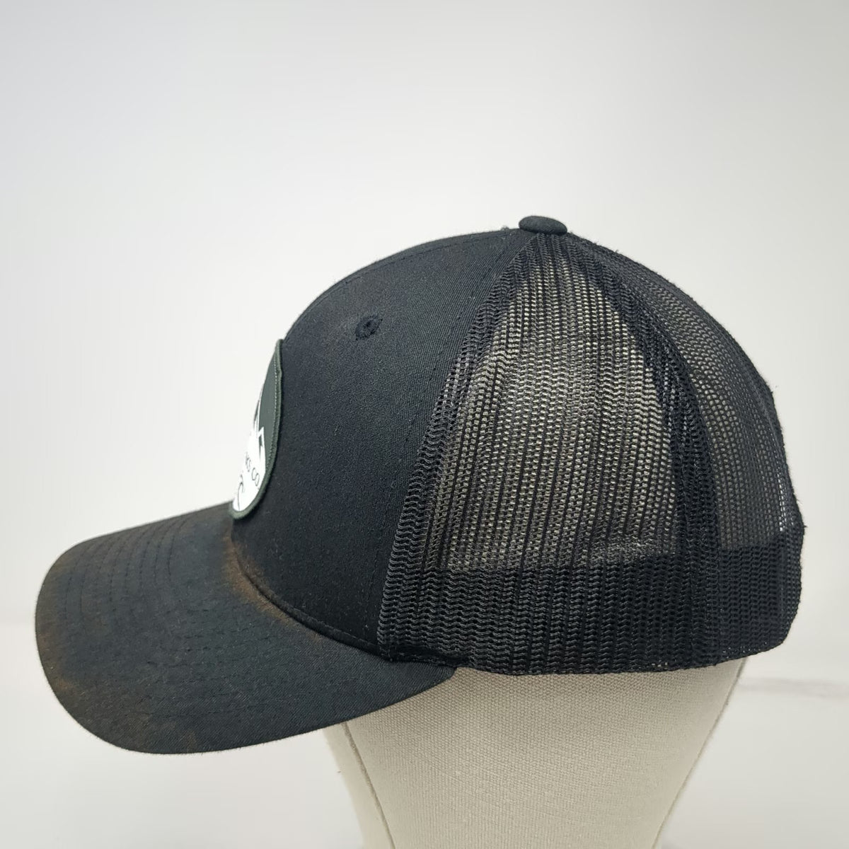 Yupoong Trucker Hat Black One Size Sandy Peaks Co Patch Mesh Snapback Mountain