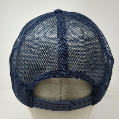 Blue Trucker Hat One Size Snapback Retired No Clock No Phone Mesh Rope Cap