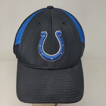 Reebok Mens Snapback Mesh Back Hat Black Size S/M Embroidered Indianapolis Colts