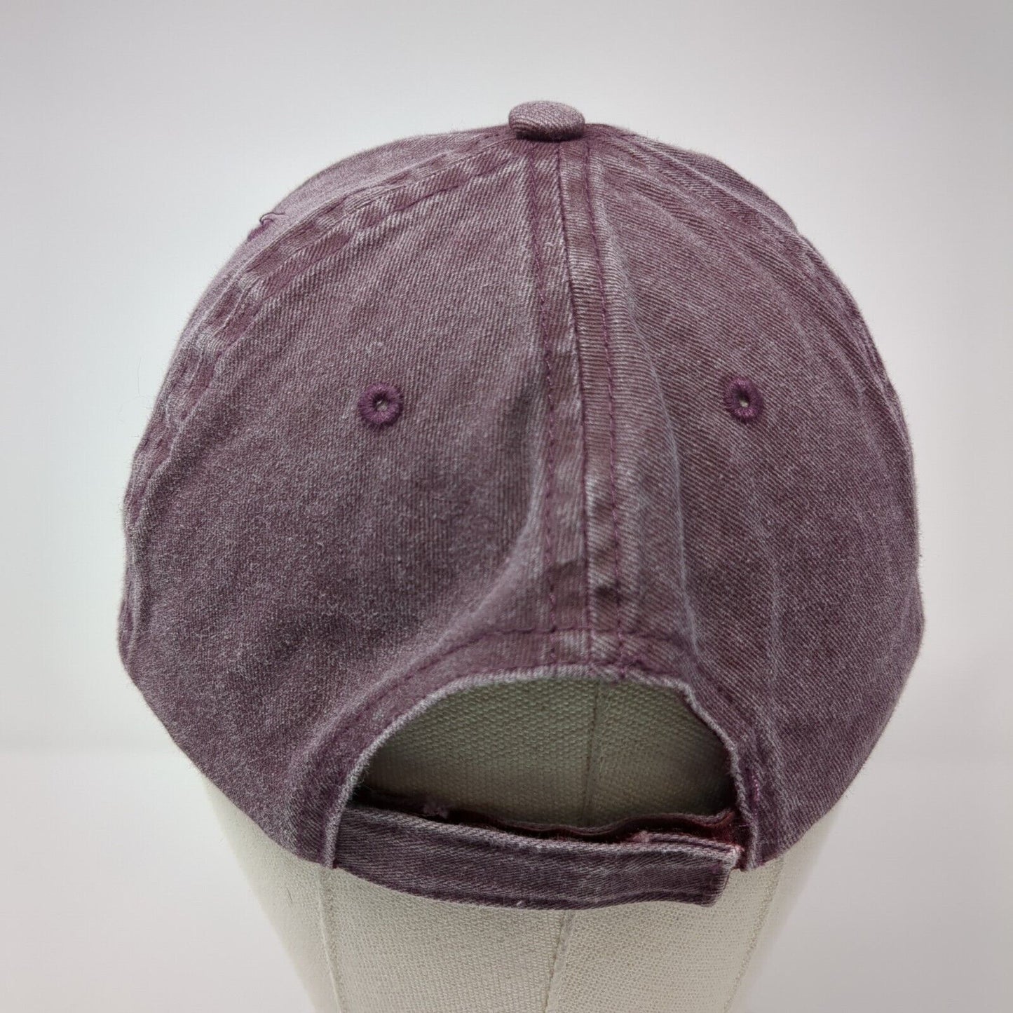 Unbranded Strapback Hat Red Burgundy One Size Adjustable Vented Holes Blank