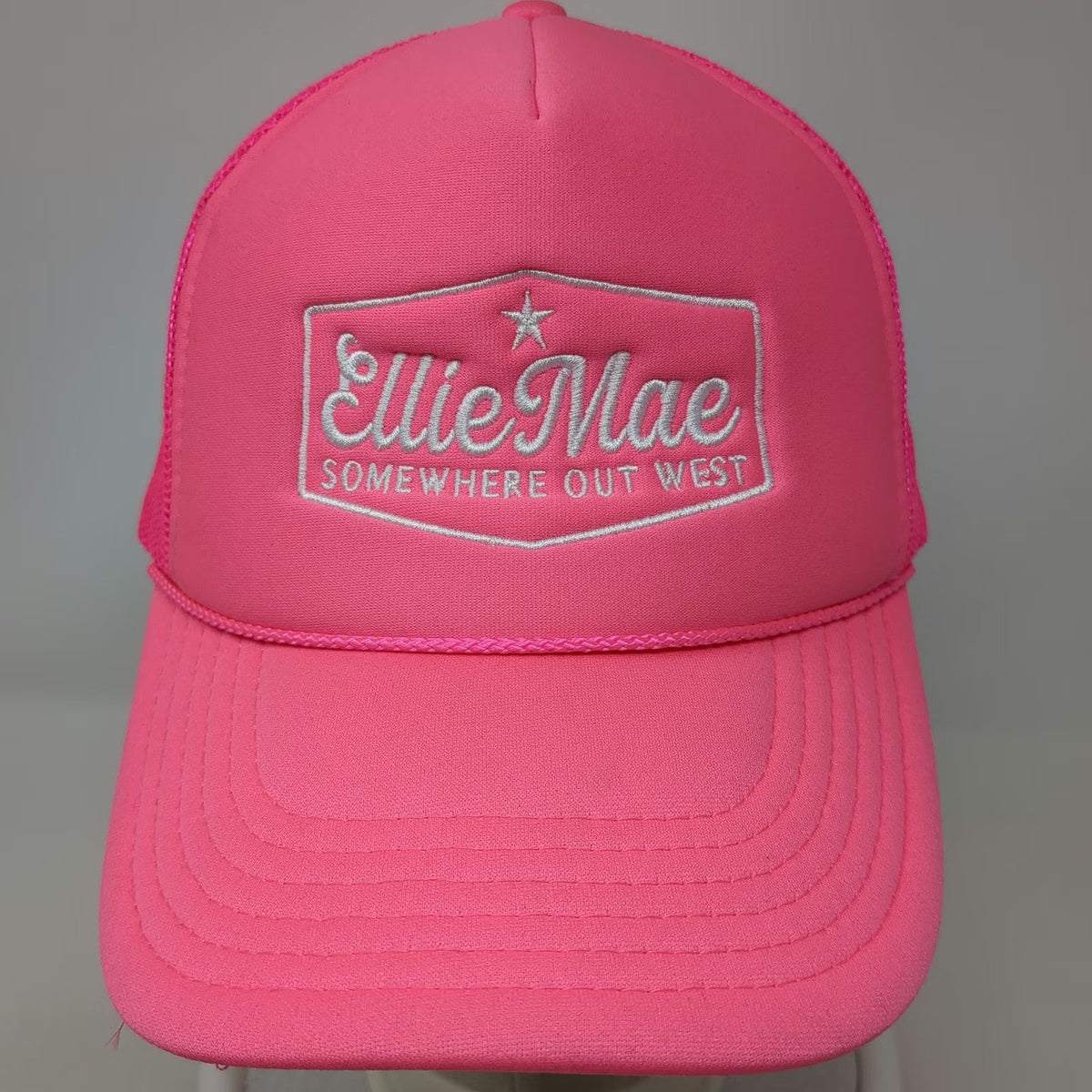 Otto Ellie Mae Somewhere Out West Pink One Size Trucker Hat Mesh Snapback