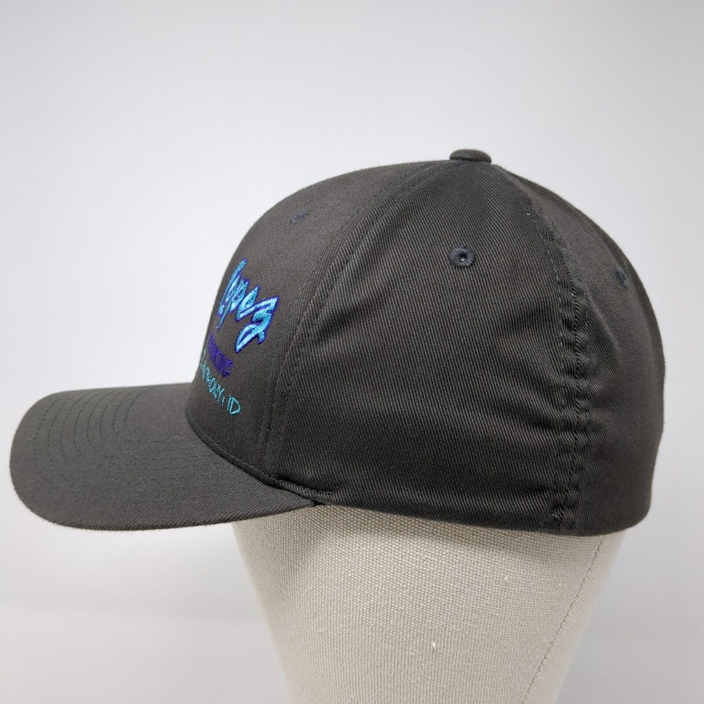 Lopez Trucking St. Anthony ID Fitted Hat Gray S/M Flexfit Embroidered