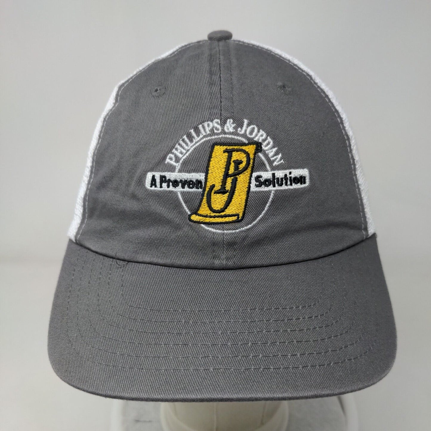 Phillips & Jordan Snapback Mesh Back Trucker Hat Gray One Size Colorblock
