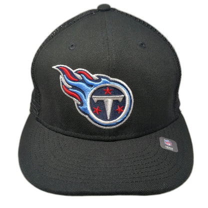 New Era NFL Tennessee Titans Trucker Hat Black OSFM Snapback Flat Brim 9FIFTY