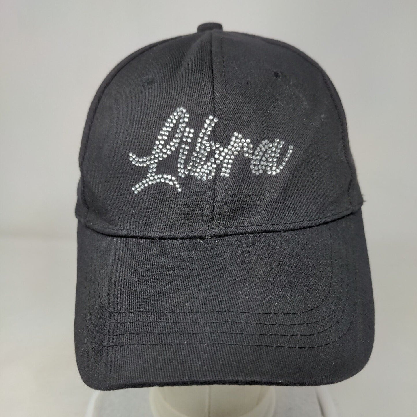 Libra Bling Slideback Hat Black One Size Adjustable Rhinestone 6 Panel