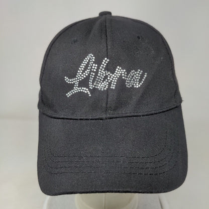 Libra Bling Slideback Hat Black One Size Adjustable Rhinestone 6 Panel