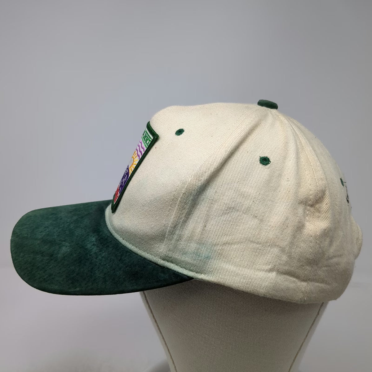 KC Baseball Cap White Green One Size Suede Brim American Heart Association Hat