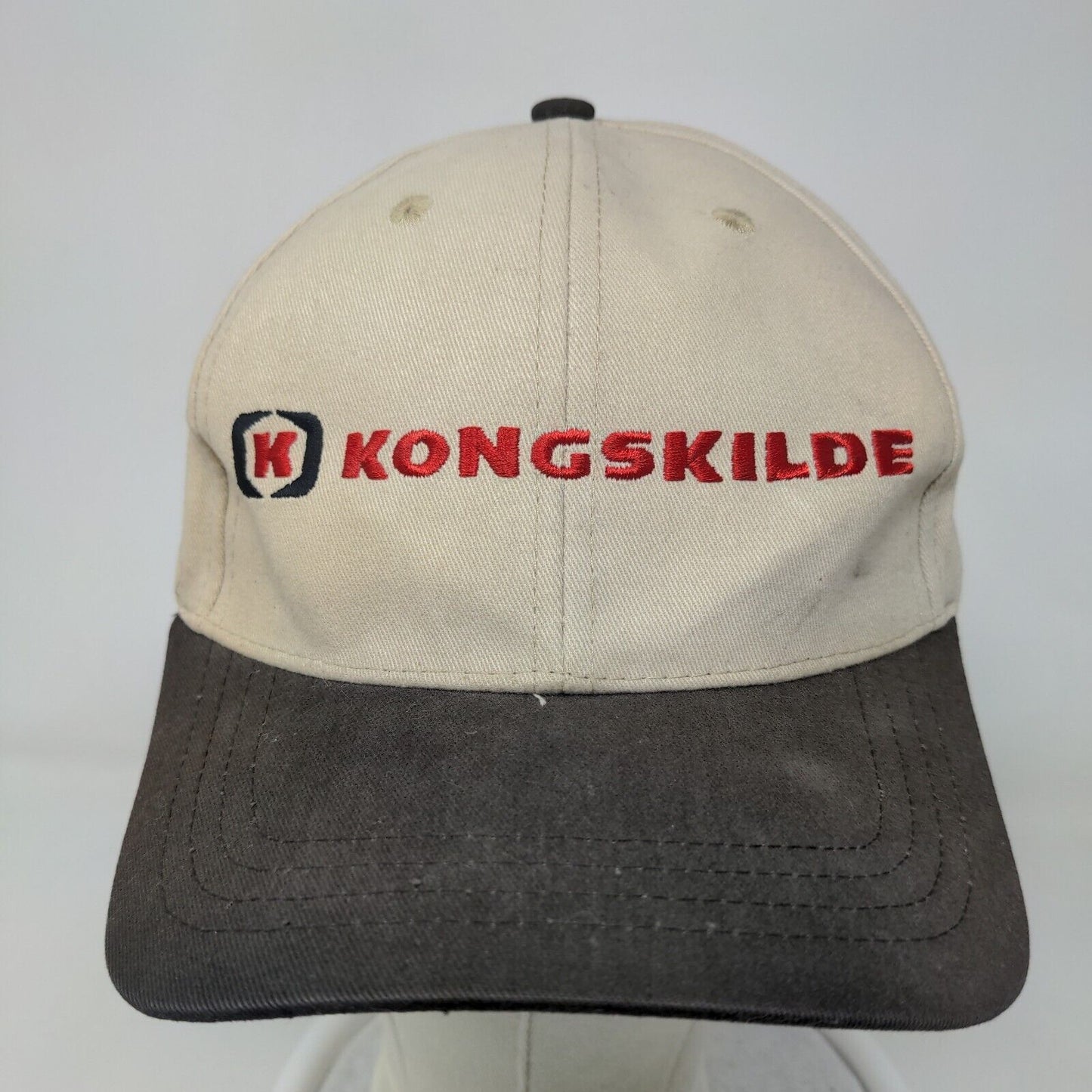 Kongskilde Men's Slideback Hat Tan Size OSFA Embroidered Logo 100% Cotton