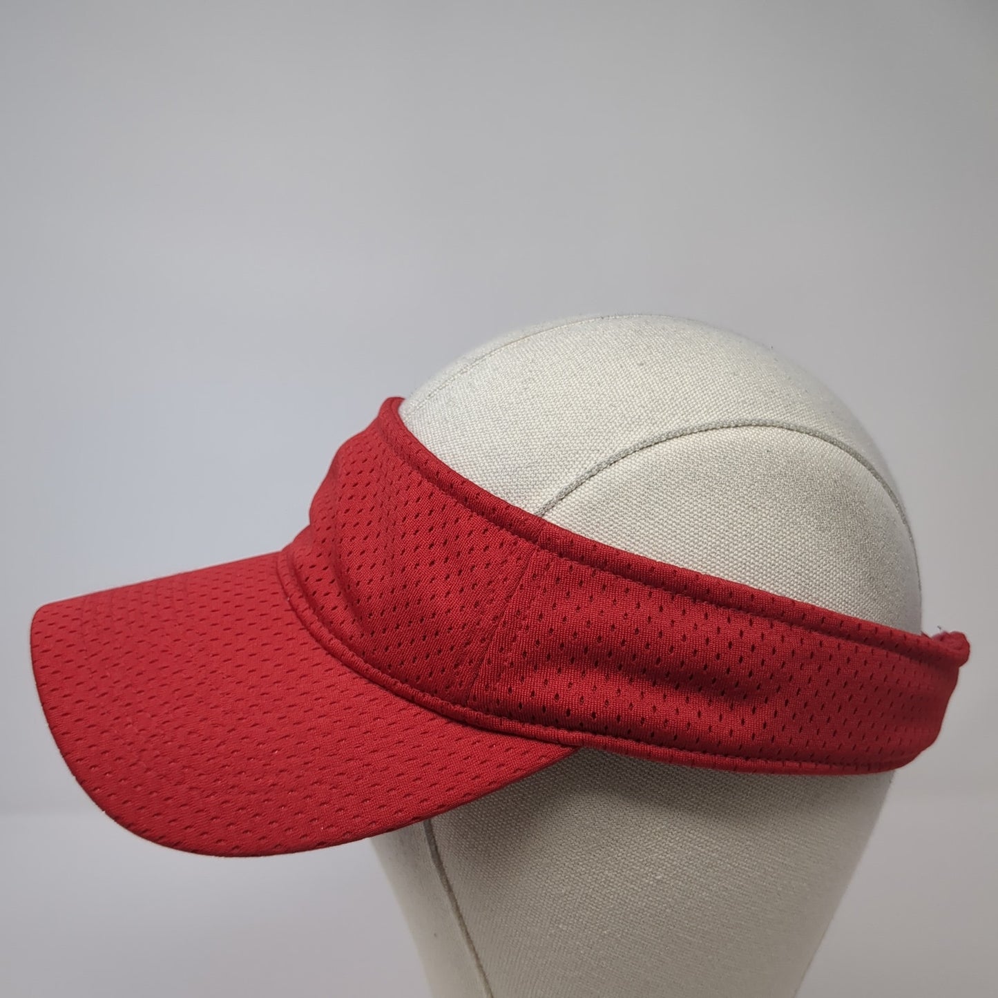 Augusta Sportswear Strapback Sun Visor Hat Red One Size Adjustable Blank