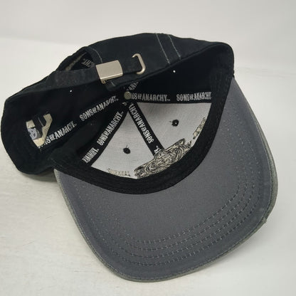Sons of Anarchy Baseball Cap Black Gray One Size Slideback Suede Brim SAMCRO Hat