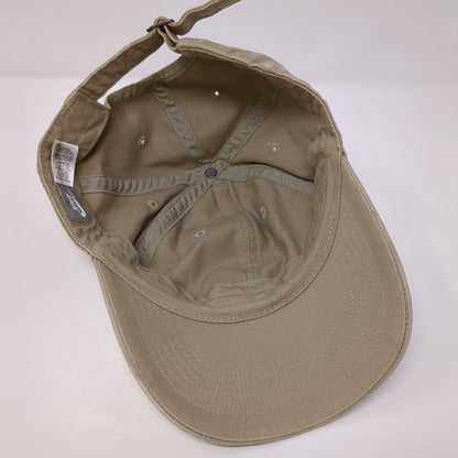 Nike Slideback Hat Tan One Size Adjustable Embroidered Swoosh 6 Panel Cotton