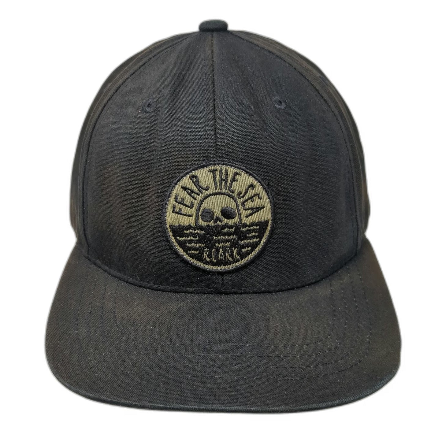 Roark Baseball Cap Black One Size Fear The Sea Skull Patch Slideback Cotton Hat