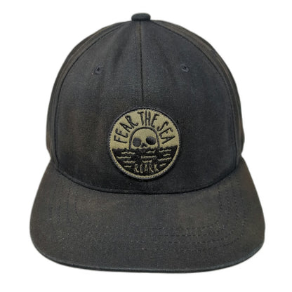 Roark Baseball Cap Black One Size Fear The Sea Skull Patch Slideback Cotton Hat