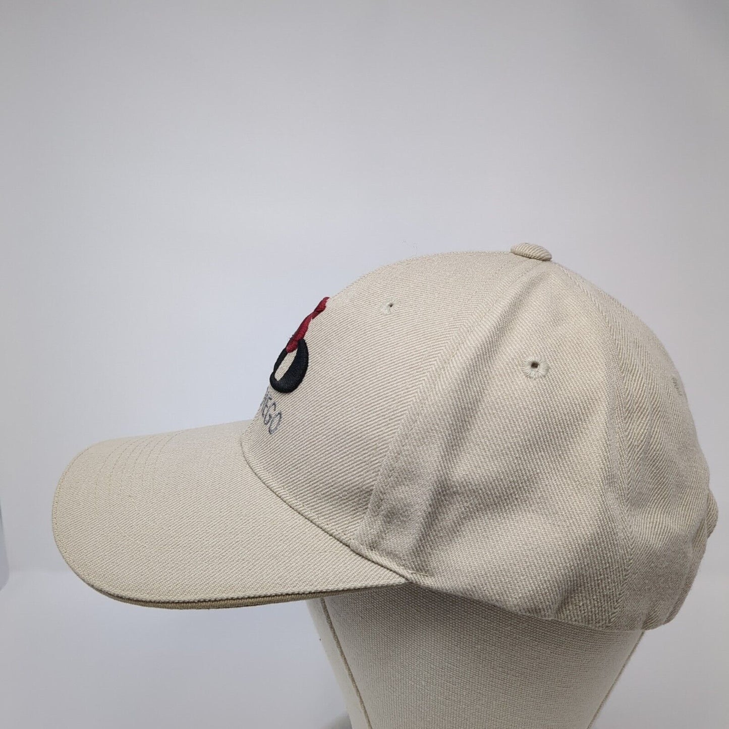 San Diego Strapback Hat Tan One Size Adjustable Embroidered 6 Panel