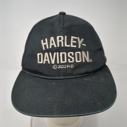 Harley-Davidson Snapback Hat Black Size 4-14 Adjustable Embroidered Cotton
