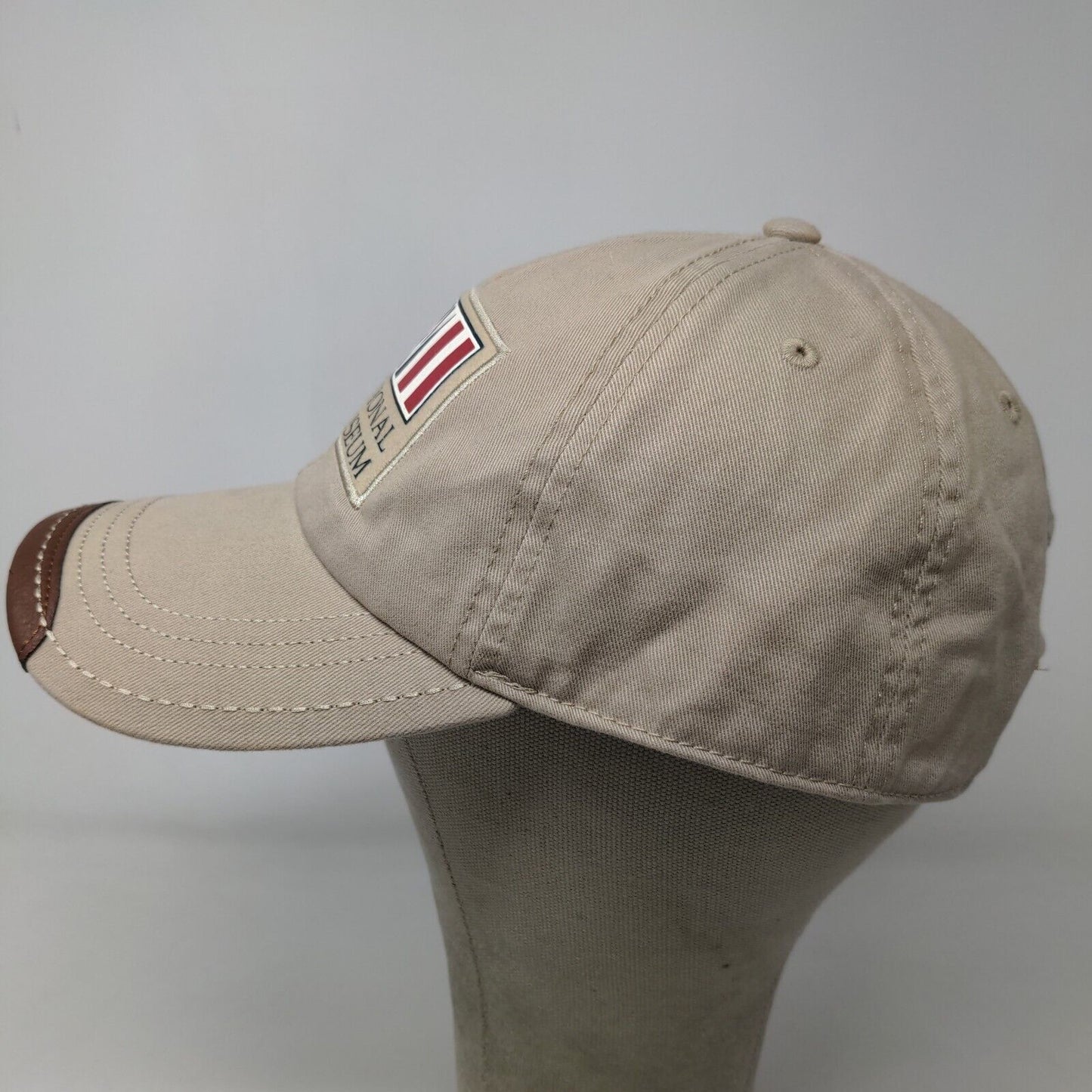 Jacbonson's Slideback Hat Tan Adjustable WWII National Museum Logo Embroidered