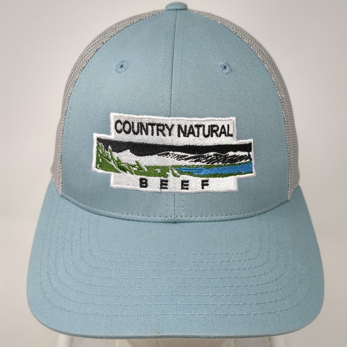 Richardson Trucker Hat Blue S Country Natural Beef Mesh Snapback Patch