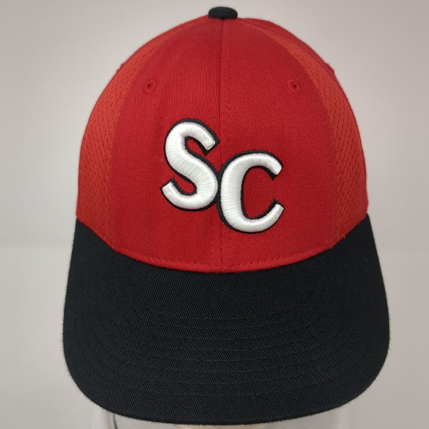 SC Fitted Hat Red S-M Flexfit Embroidered Colorblock Richardson Pulse