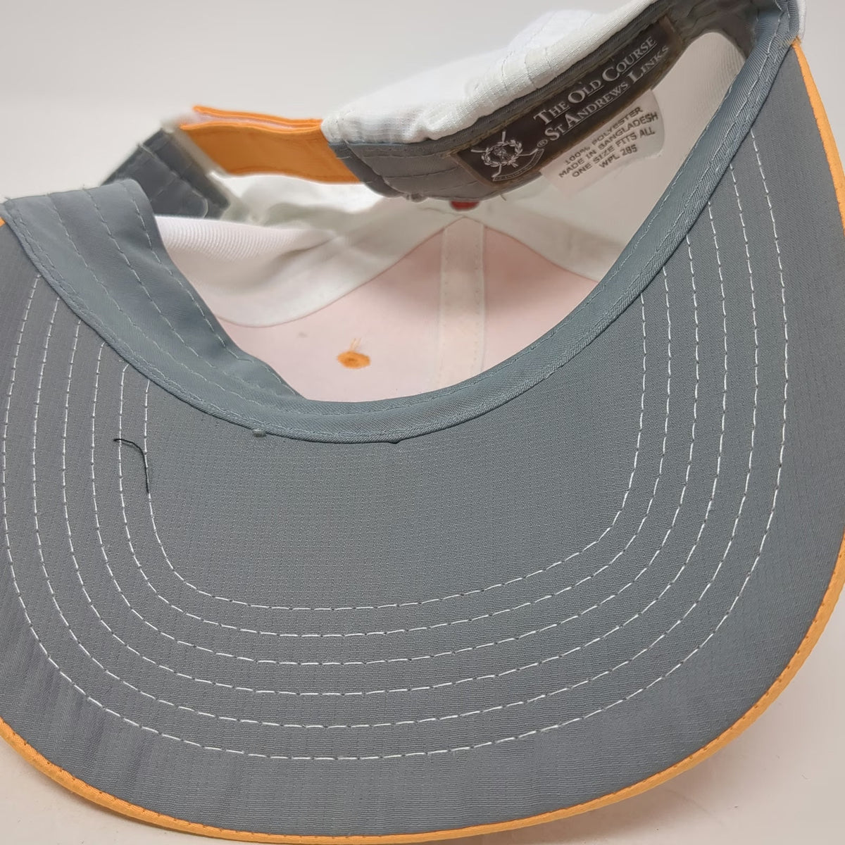 St Andrews Links Old Course Baseball Cap Orange One Size Slideback Golf hat
