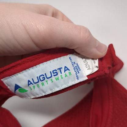 Augusta Sportswear Strapback Visor Hat Red One Size Solid Blank Outdoor